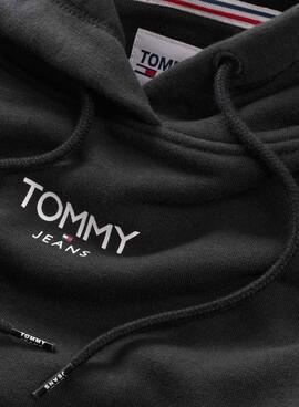 Sudadera Tommy Jeans Relaxed  negra para mujer 
