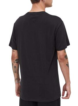 Camiseta Tommy Jeans Small Flag Negro Hombre 