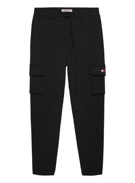 Pantalón Tommy Jeans Badge Cargo Negro Hombre