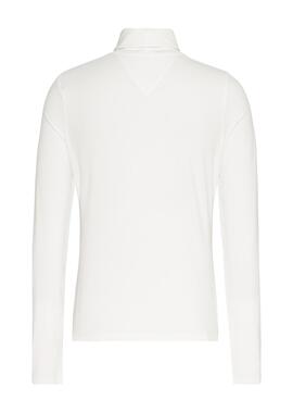 Camiseta  Tommy Jeans Badge Cuello Perkins blanca  para mujer 