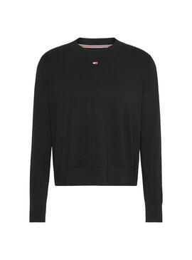 Jersey  Tommy Jeans Essential Crew Neck  negro para mujer 