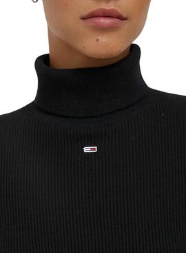 Jerseys Tommy Jeans Essential Turtleneck  negro para mujer