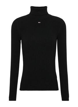 Jerseys Tommy Jeans Essential Turtleneck  negro para mujer