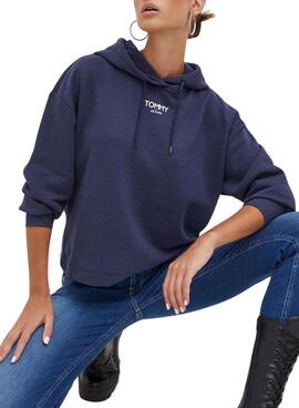 Sudadera Tommy Jeans Relaxed Logo Marino Mujer