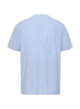 Camiseta Tommy Jeans Linear Blanco Azul Hombre