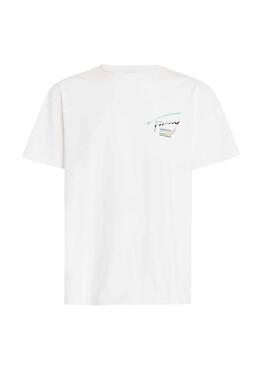 Camiseta Tommy Jeans Metallic Blanco Para Hombre