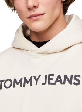 Sudadera Tommy Jeans Reg Bold Beige Hombre