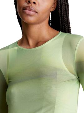 Vestido Calvin Klein Illuminated Verde Mujer