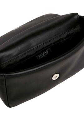 Bolso Tommy Jeans City Girl Flap Negro Para Mujer