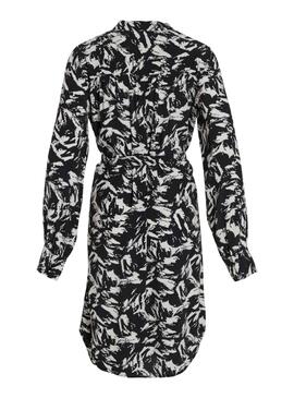Vestido Vila Viboa Blanco y Negro Para Mujer