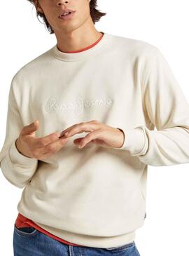 Sudadera Pepe Jeans Joe Crew Beige Para Hombre