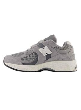 Zapatillas New Balance 2002 Velcro gris para niño y niña