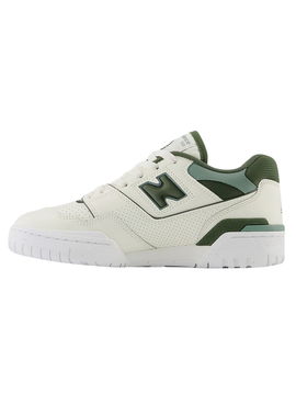 Zapatillas New Balance BB550 blanco y verde para mujer