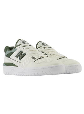 Zapatillas New Balance BB550 blanco y verde para mujer