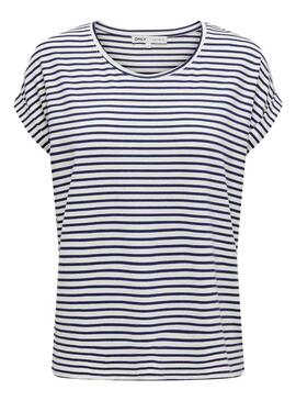 ONLMOSTER STRIPE S/S O-NECK TOP NAVAL