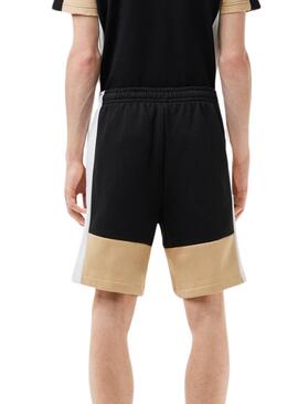 Bermuda Lacoste Color Block Negro para Hombre