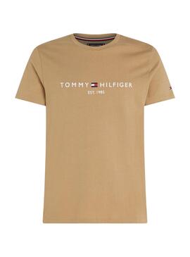Camiseta Tommy Hilfiger Logo Kaki para Hombre
