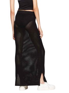 Falda Tommy Jeans Maxi Negro para Mujer