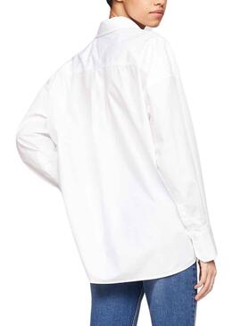 Camisa Tommy Jeans Script  blanco para mujer 