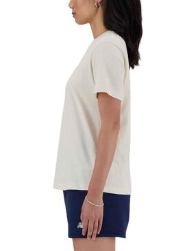 Camiseta New Balance Sport beige para mujer