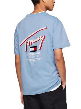 Camiseta Tommy Jeans 3D Azul para Hombre