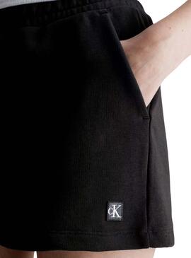 Short Calvin Klein Embro Badge Negro Para Mujer