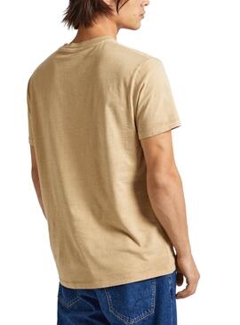 Camiseta Pepe Jeans Jacko Beige Para Hombre