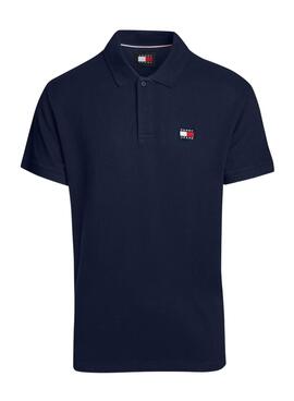 Polo Tommy Jeans Badge Regular Marino Para Hombre