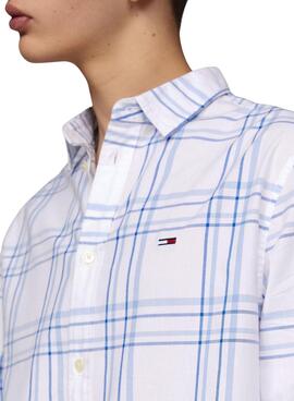 Camisa Tommy Jeans Popelin Cuadros Para Hombre