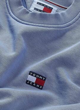 Sudadera Tommy Jeans Washed Badge Azul Para Hombre