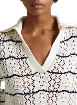 Jersey Pepe Jeans Gemma Rayas Calado Para Mujer