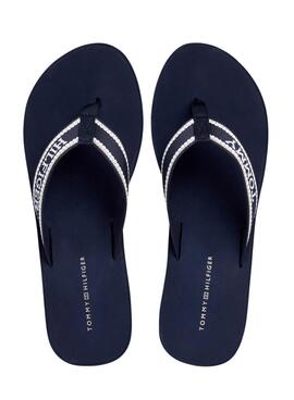 Chanclas Tommy Hilfiger Cuña Marino Para Mujer