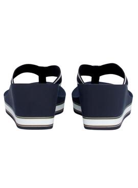 Chanclas Tommy Hilfiger Cuña Marino Para Mujer