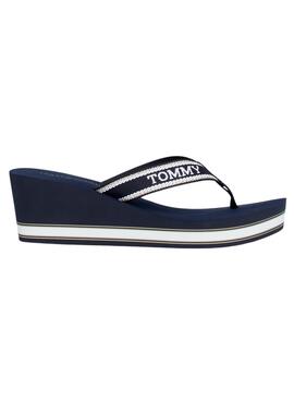 Chanclas Tommy Hilfiger Cuña Marino Para Mujer