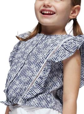 Blusa Mayoral Rayas Azul Para Niña