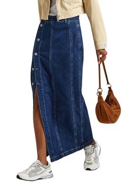 Falda Pepe Jeans Midi Azul para Mujer