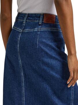 Falda Pepe Jeans Midi Azul para Mujer