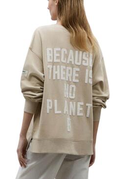 Sudadera Ecoalf Moss Beige Para Mujer