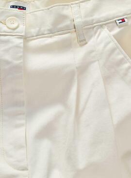 Pantalón Corto Tommy Jeans Claire Beige Para Mujer