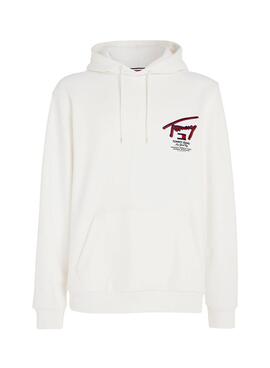Sudadera Tommy Jeans Reg 3D Street Blanco Hombre