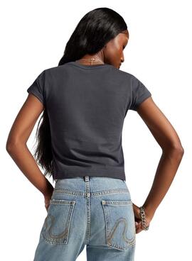 Camiseta Converse Blooming Skate Gris Para Mujer