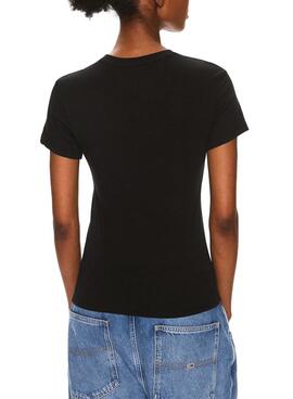 Camiseta Tommy Jeans Slim Essential Negro Mujer