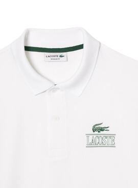 Polo Lacoste Unisex Piqué Estampado 3D Blanco