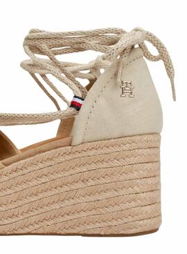 Sandalias Tommy Hilfiger Closed Linen Beige Mujer