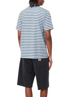 Camiseta Carhartt Pocket Stripe Azul y Blanco