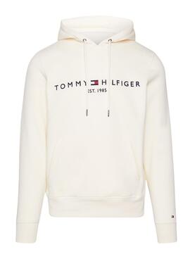 Sudadera Tommy Hilfiger Logo Hoody Beige Hombre