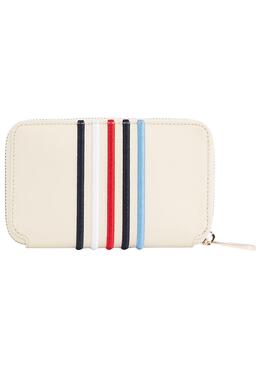 Cartera Tommy Hilfiger Poppy Large Rayas Beige
