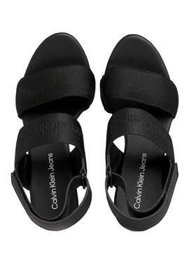 Sandalias Calvin Klein Cuña Con Plataforma Negro