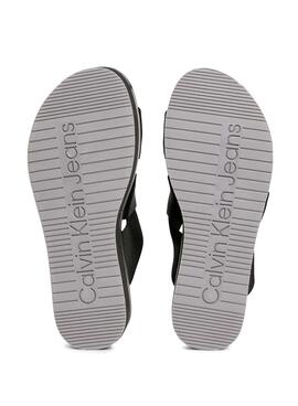 Sandalias Calvin Klein Jeans Plaforma Negro Mujer
