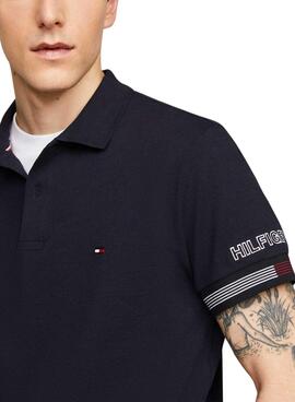 Polo Tommy Hilfiger Flag Cuff Slim Marino Hombre